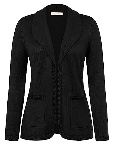 Belle Poque Women Sweater Blazer Vintage Cardigan Sweater V Neck Shawl Lapel Collar Cardigan with Pockets