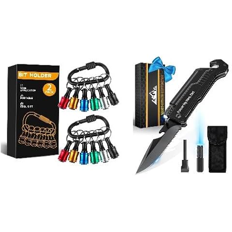 Father's Day Dad Gifts for Men - 7-In-1 Multi Tool Knives for Outdoor Camping Survival Men Dad Boyfriend Husband+Bit Holder Stocking Stuffers for Men Gifts for Christmas Cool Gadgets Tool Cover