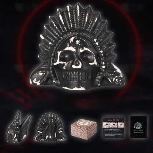 Authentic Aztec Death Whistle, Up to 125+ Decibels Screams Creepy Human Sounding Whistle for Halloween, Unique Skull Design (White)
