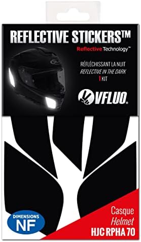 VFLUO - Kit of Reflective Stickers - HJC RPHA70™ Motorcycle Helmet - Approved Stripes FR - 3M™ Technology - High Visibility & Strength - Discreet & Design - Maximum Grip