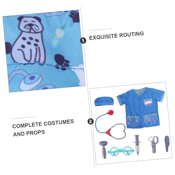NOLITOY 3 Sets Kinderen Spelen Professionele Veterinaire Kleding Prop Set Kinderen Stethoscoop Speelgoed Pak Voor Kinderen Jurk Voor Kinderen Gesimuleerde Veterinaire Kostuums Polyester
