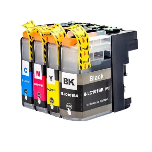 Cartouche LC103 compatible pour imprimante Brother MFC-J650DW et J870DW Jet d'encre Noir et Couleur