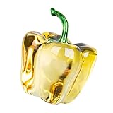 LEADSDGE Decoración de pimientos realistas de cristal escultura vegetal artificial para el hogar, exhibición de mesa de 45 mm, adorno de cristal, pimientos de cristal, centros de mesa