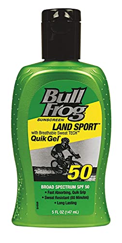 BullFrog Land Sport, Quik Gel Sunscreen SPF 50 5 oz (Pack of 4)