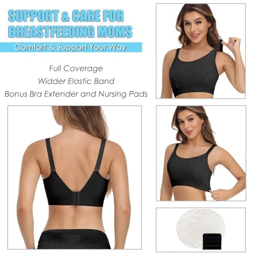 Image of Hands Free Pumping Bra Hands-Free Breast Pump Bra Nursing Bras for Pumping Adjustable Breast-Pumps Holding and Nursing Bra (Black, Small)