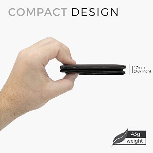 AKIELO Portemonnee - Stijlvolle Tap & Go Bifold portemonnee met Pull Tab - RFID blokkerende kaart portemonnee, Zwarte editie, Eén maat, Minimalistisch - Image 7