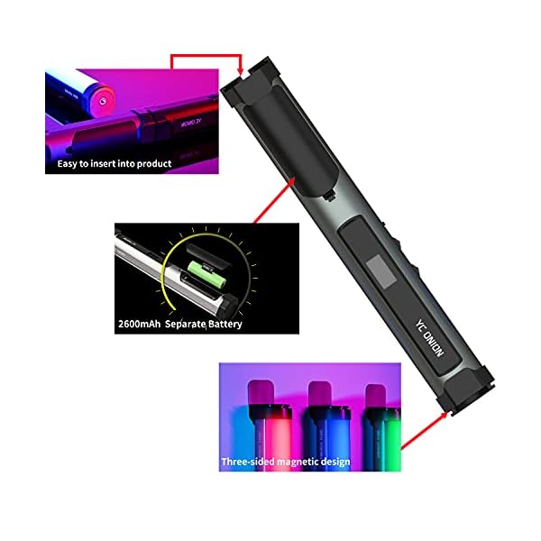 YC Onion RGB Licht LED Beleuchtung Videoleuchte Lichtstab Handheld Fotografie Licht mit App-Steuerung, CRI98 +, TLCI 98… – Bild 6