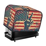 American Flag Peace Sign Toaster Cover 4 Slice Wide Slot Washable Small Appliance Bag Fingerprint Bread Maker Cover Protection Bread Machine Covers Kitchen Counter Toaster Oven Dust Covers