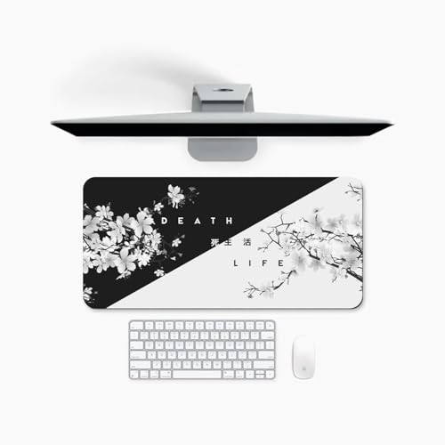 Image of SoulAbiti Minimalist Cycle of Life Art Mouse Pad - 23.6 x 11 Inches Desk Pad - Gaming and Workstation Mat for Illustration Artwork Fans - Non-Slip Rubber Base - Smooth Surface for Precise Control