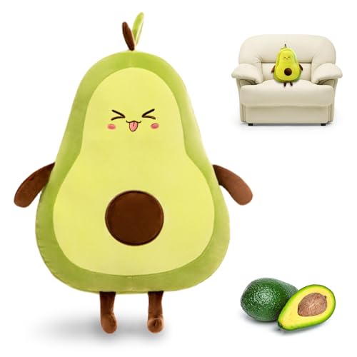 Calkkrer Kuscheltier Avocado, Cojín de Peluche Suave para Niños y Adultos, Almohada de Aguacate Encantadora, 35cm Regalo Agradable, Juguete de Peluche Suave