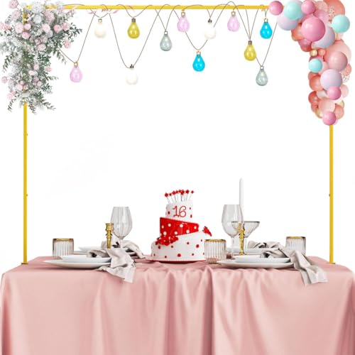 PILIN Kit de arco de balão de mesa quadrada, ajustável sobre o suporte de barra de mesa para aniversários, casamento, festa, Natal, decoração de aniversário