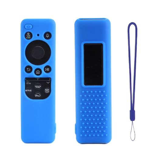Image of Silicone TV Remote Cover Compatible with Samsung Smart TV Remote 2023 BN59-01432G BN59-01432A (Samsung Smart TV 2023 Model Solar Remote Cover - Style 4, Blue - Style 4)