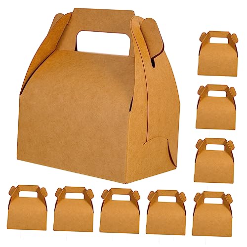 KICHOUSE Versatile Kraft Paper Treat Boxes Small Corrugated Bakery Boxes for Takeout Party Home Use