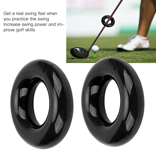 Astibym Golf Swing Weight Ring,2Pcs/Set Golf Club Swing Trainer Rings Weighted Golf Donut for Golfer Outdoor Sports Training (Black) - Image 2