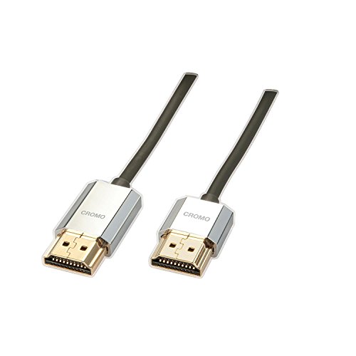 LINDY 4.5m CROMO Slim High Speed HDMI 2.0 Cable with Ethernet, Black, Slimline Design, 4k@60Hz HDMI 2.0 10.2G 3D 1080p HDCP 2.2 HDR ARC CEC ATC Tested TV OLED Monitor Xbox PS4 PS5 Blu-ray Soundbar image 4
