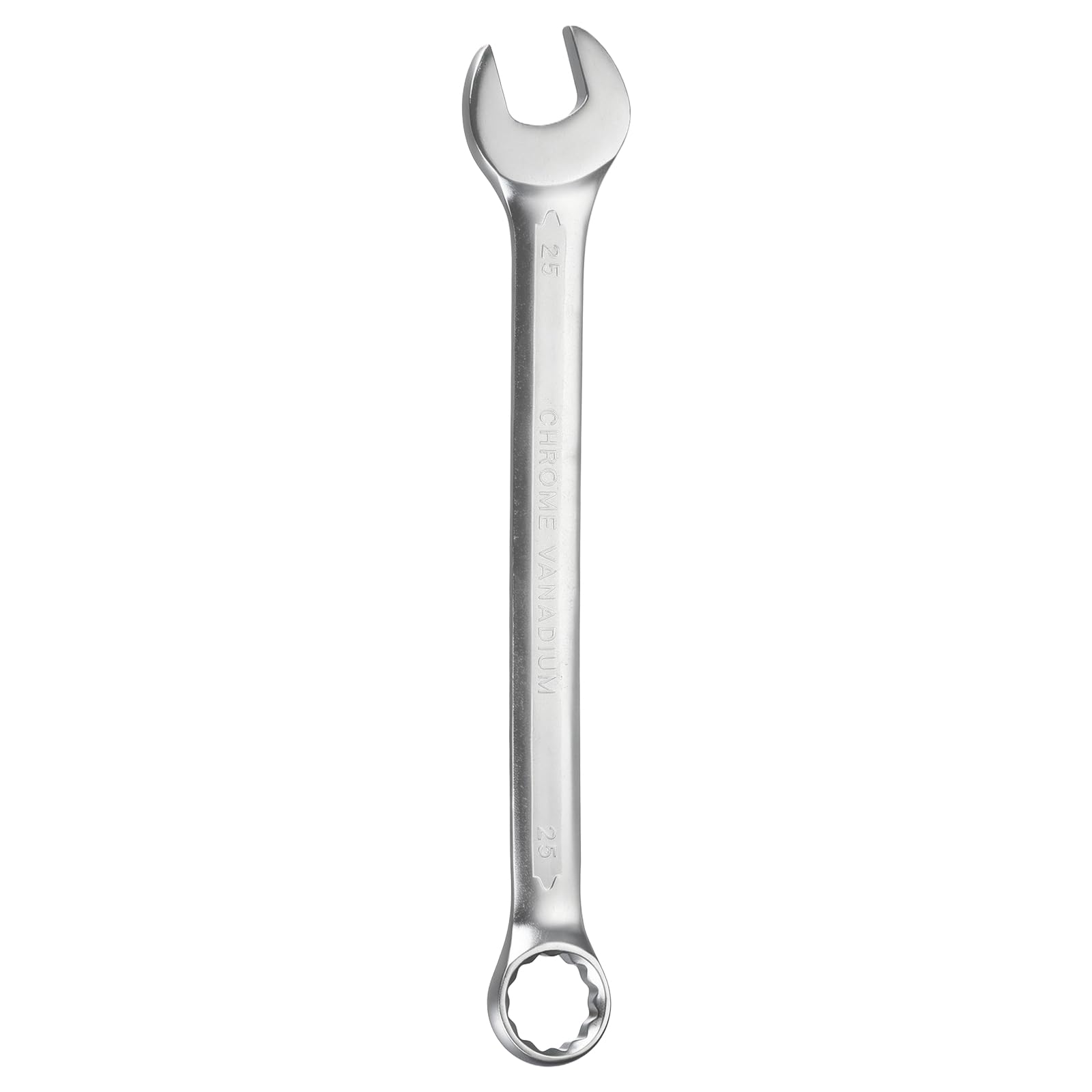 sourcing map Metric Combination Wrench 25mm Open End & 15-Degree Offset 12-Point Box End Chrome Vanadium Steel Industrial Grade Double Ended Wrenches Spanners Tools