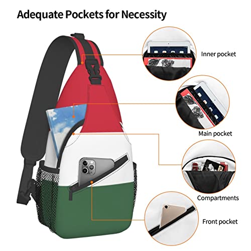 Mochila Bandolera Unisex Negra de Moda para Senderismo miniatura 5