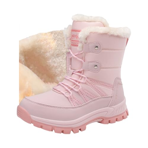 HESBITEUL Snow Boots Outdoor Winter Booties: Girls Ankle Boots for Women Lace-up for Skiing - Women...