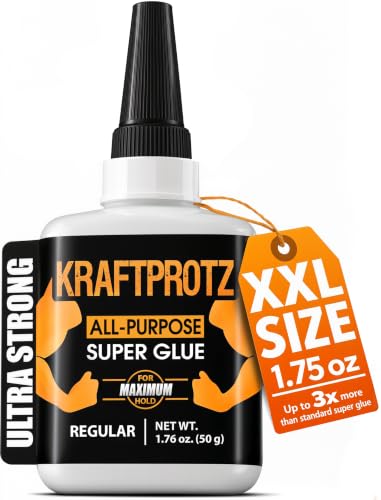 Super Glue XXL Value Size (1.76oz) All Purpose Liquid Adhesive for Plastic – Bonds Wood, Metal, Rubber, Ceramic & Leather – Industrial Strength Bonding