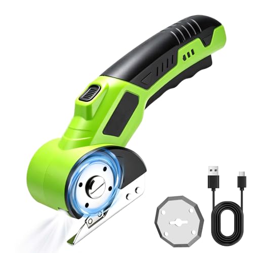 Ciseaux Électriques Rotatifs Sans Fil 4V - Coupe Carton, Tissu, Cuir et Moquette - Lame...