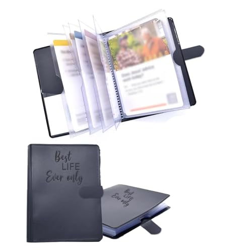 JW Ministry Organizer Leather Tract Holder Jehovah Witness Field Service Supplies JW Tract Holders for Ministry Pioneer Gift JW Gifts Ministry Folder Organizer (Black MINI)