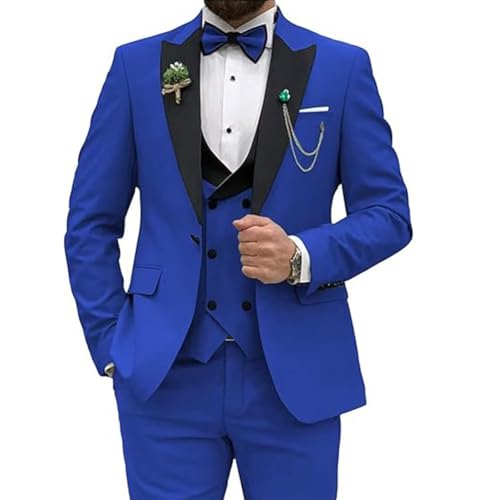 Costume 3 pièces homme bleu marine 6XL la coupe ajustée confortable grande taille