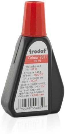 Trodat Red Ink Bottle - 28 ml - Replacement Ink For Hand Stamp Ink Pads