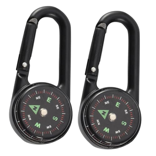 Brújula con Mosquetón Portátil 2 Piezas para Camping miniatura 1