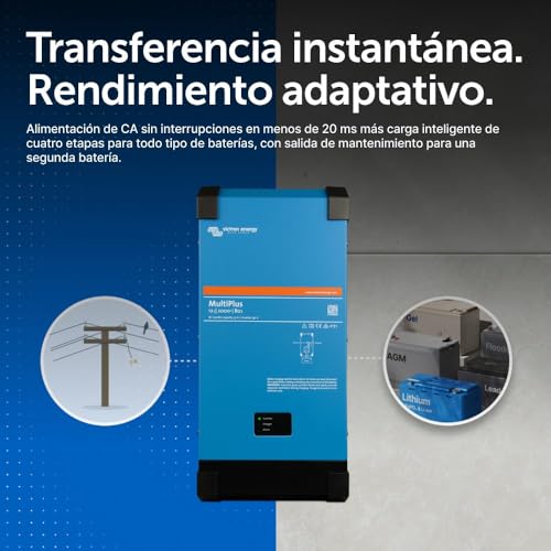 Miniatura 5 de Victron Energy Multiplus 2000va 12-Voltios 230v Inversor De Onda Sinusoidal Pura 80 Amperios Cargador De Batería