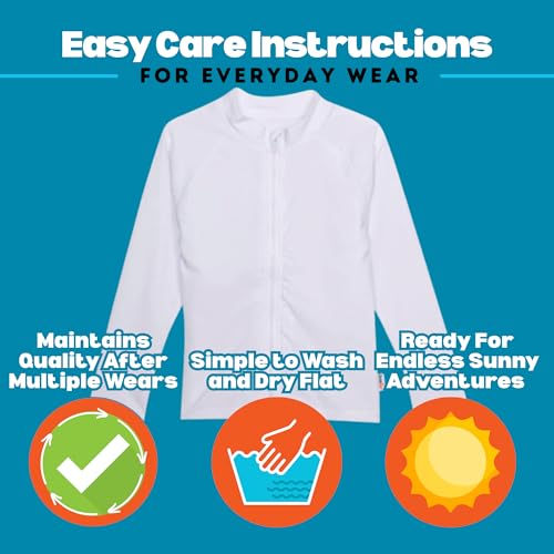 Image of SwimZip UPF 50+ Long Sleeve Rash Guard for Boys' and Girls' - Baby, Toddler, Kids