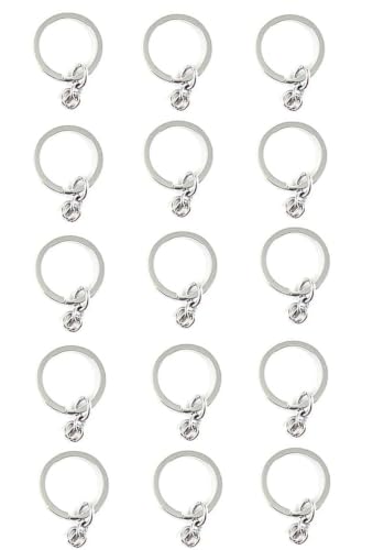 Image of eshoppee DIY kit, 15 pcs high Quality Key Chain,Keyring Making Material Metal Rings for Keychain Making, Art and Craft Making,DIY kit