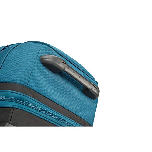 High Sierra Selway 34 Inch Drop Bottom Portable Wheeled Rolling Polyester Duffel Travel Bag with Recessed Telescoping Handle, Peacock