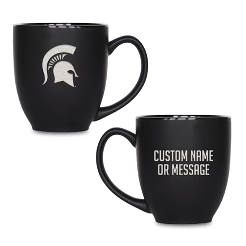 Image of Rico Industries NCAA Primary 15-Oz Personalized Matte Black Bistro Mug - for Hot or Cold Drinks