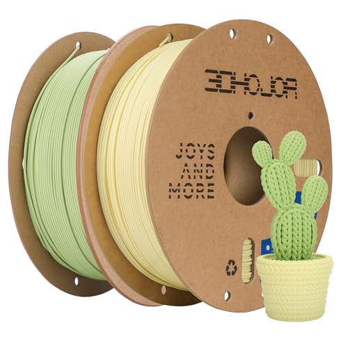 Image of 3DHoJor Matte PLA Filament 1.75mm 2 Pack 1kg Spool PLA Filament for 3D Printing 3D Printing 3D Printing Filament Printing with Most 3D Printers Using 3D Filaments, Matcha Green+
