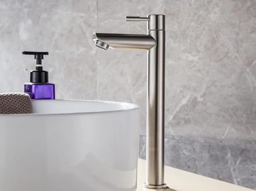 TORNEIRA PARA BANHEIRO BICA ALTA AÇO INOX ESCOVADO AÇO 304