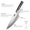 MDHAND Kitchen Knife Set, 9PCS Professional Japanese Knife Set, High Carbon Stainless Steel Chef Knife Set with Black Pakkawood Handle, Professional Ultra Sharp Kitchen Knives for Cooking, Elegant Box