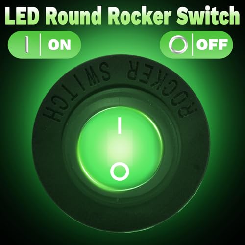 Image of BFXM Round Rocker Switch, Toggle Switch 12V, On Off Switch, SPST 3 Pin
