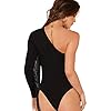 Verdusa-Womens-Fringe-Trim-One-Shoulder-Long-Sleeve-Bodysuit-Top Verdusa Women's Fringe Trim One Shoulder Long Sleeve Thong Bodysuit Top Black M