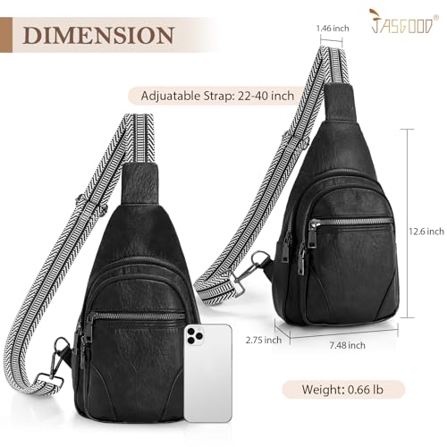 Image of JASGOOD Anti Theft Small Sling Bag for Women Leather Fanny Packs Crossbody Bags Trendy Anti-Theft Sling Purse for Travel