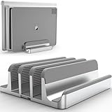 ZONKEE 2025年 全面シリコン保護&六角レンチ内蔵 調整可能アルミ製ノートパソコンスタンド|360°無死角・冷却機能・縦置き対応|MacBook/Surface/iPad/スマホ 多デバイス対応