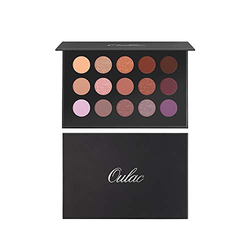 OULAC Pro 15 Shades Eyeshadow Palette Pink & Plum, Easy to Blend Shades for Cool / Winter Complexions, Non-Drying Formula, Cruelty Free, 28.5 grams / 1 ounces