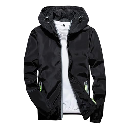 uxxnjfg Impermeabile Uomo Giacca Bomber Softshell Casual Antipioggia Vestiti Invernale Uomo da Lavoro Moto Giacca Abbigliamento Estiva Trekking Offerte Lampo del Giorno Jacket Nero 5XL