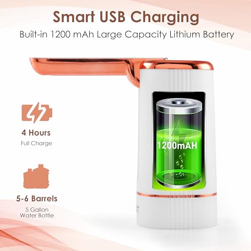 Qlect Automatic Water Dispenser for 20 Litre Bottle – USB Dc Water Pump with 1200 mAh Rechargeable Battery | Water Pressure Pump for Home Office Travel | Water Dispenser Pump with Timer Function