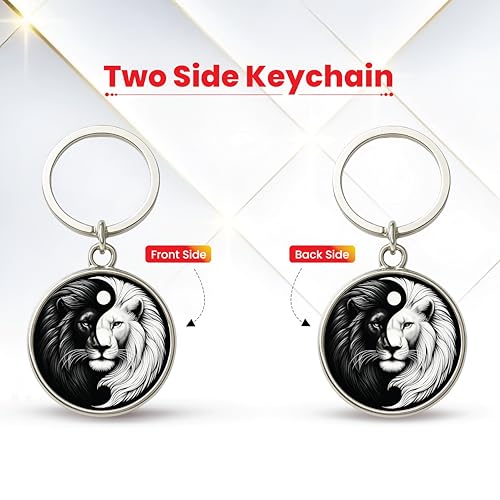 Image of MG | Protective Evil Eye /Spiritual Symbols /Om /Motivational Keychains | Double-Sided Metal Key Ring | Good Luck and devine Charm for Car, Bike, Home & Office