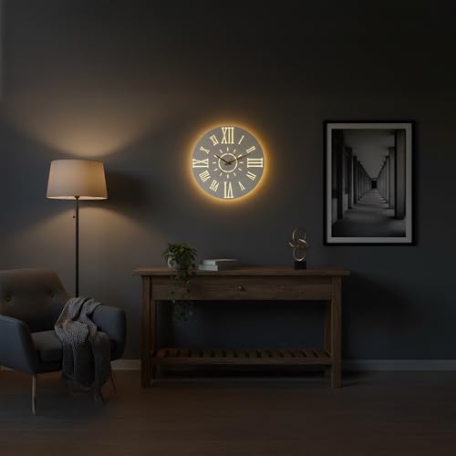 Image of METSY Metal Laser Cut Numerical Analogue Art WallClock White for Home and Office | Metal Wall Art | Wall Decor Items (Analogue Round Wall Clock)