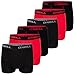Produktbild O'Neill Herren Boxershorts 6er Pack Uni Sport Boxer Männer Basic Trunk Unterwäsche Unterhose ohne Eingriff, Größe:L, Vorteilspacks:6X Black Red (7000)