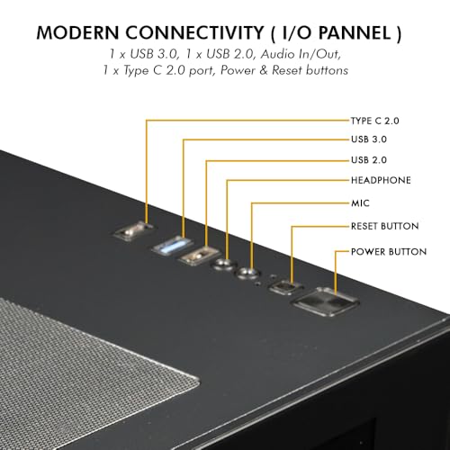 Image of Circle Lucid Micro M3 Mid- Tower Computer Case | Gaming Cabinet - Black| Support M-ATX, ITX | Pre- Installed 2 x 120mm Side and 1 x 120mm Rear ARGB Infinity Mirror Fans