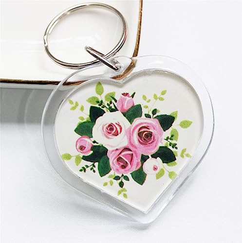 Image of BetterJonny 20Pcs Acrylic Picture Keychain Blanks in Clear Acrylic Picture Frame Keyrings