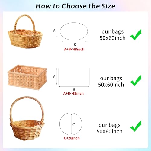 Image of Jumbo Huge Clear Cellophane Gift Bags 50x60 Inch for Large Gift Baskets