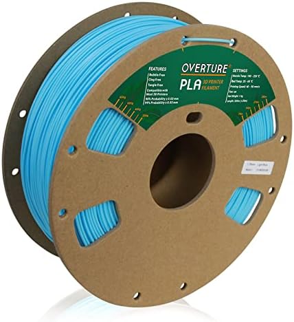 OVERTURE PLA Filament 1.75mm,Filament PLA 1kg Spool (2.2lbs), Dimensional Accuracy +/-0.03mm, Fit Most FDM Printer (Light Grey)